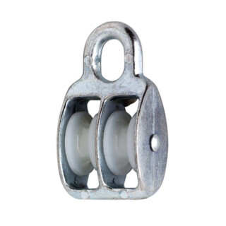 Image of Katrol met nylon wiel / duplex / 06x20  mm / verzinkt