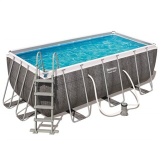 Image of Bestway Zwembad power steel set rechthoek rotan 412