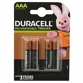 Image of Duracell Recharge AAA-batterijen, verpakking van 4