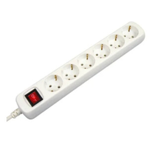 Image of Tafelcontactdoos 6V + RA 1,5 meter 3x1,0mm wit + schakelaar