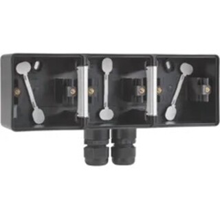 Image of Niko wcd opbouwdoos 3V horz + 2 wartel zwart