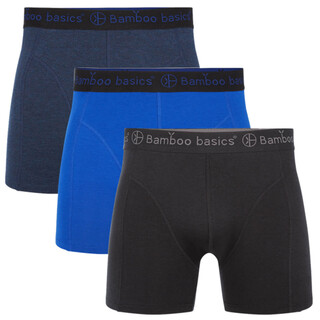 Image of Bamboo Basics Boxershort Rico 3-Pack Zwart, Navy En Blauw Maat L