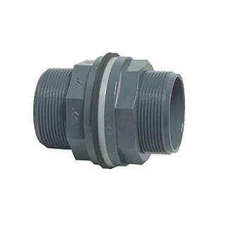 Image of VDL Doorvoer PVC-U 90 mm x M113 x 4" lijmmof x buitendraad x buitendraad 10bar grijs