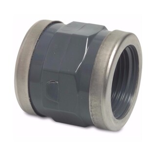 Image of Mega Draadsok PVC-U 3/4" binnendraad 16bar grijs type versterkt