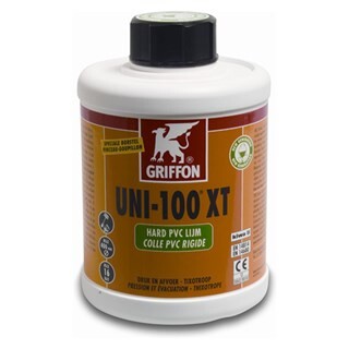 Image of Griffon PVC-lijm 0,5ltr met kwast KIWA type Uni-100 XT label NL/FR