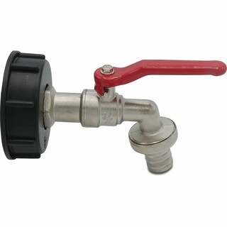 Image of Kogelkraan Met Slangwartel Voor IBC, 2"x 3/4", Buitendraad x Slangtule