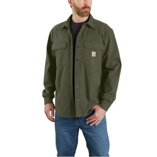 Image of Carhartt Tj5419 Rlxdfit Cnvs Flc Lnd Shrtjac Groen L