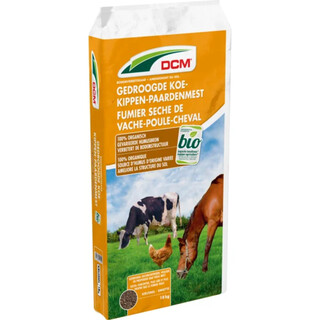 Image of Dcm Gedroogde Koe-kippen-paardenmest 18 Kg