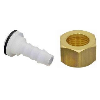 Image of Birchmeier Moer G1/2" Messing, Tuit Wit Plastic Voor Slang 8MM