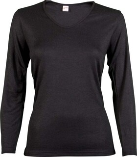 Image of Beeren Thermo Dames T-Shirt Lange Mouwen Zwart L