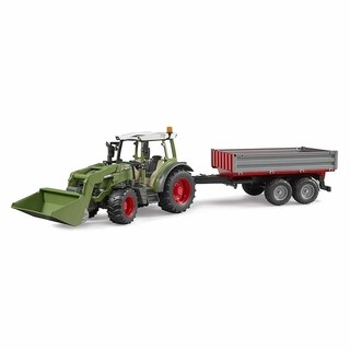 Image of Bruder 02182 - Fendt Vario 211 met Voorlader en Trailer