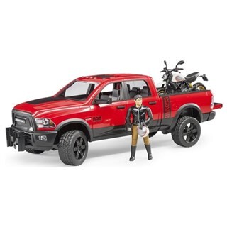 Image of Bruder 02502 - RAM 2500 Power Wagon, Scrambler Ducati Desert Sled en Bestuurder 1:16