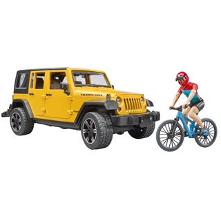 Image of Bruder 02543 - Jeep Wrangler Rubicon Met Mountainbike En Fietser