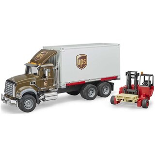 Image of Bruder 02828 - Mack Granite UPS met Vorkheftruck 1:16