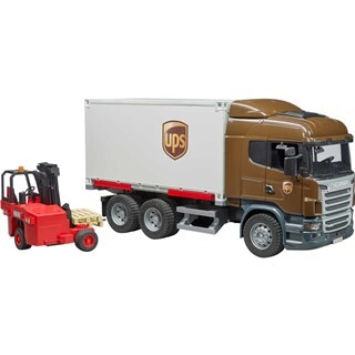 Image of Bruder 03581 - Scania R-Series UPS met Vorkheftruck 1:16