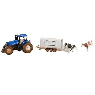 Image of Siku 8607 - New Holland T8.390 Met Veetrailer En Koeien 1:32