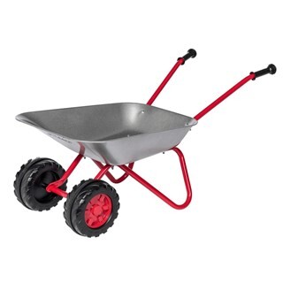 Image of Rolly Toys Kinderkruiwagen Staal - zilver/rood