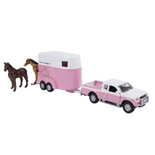 Image of Kids Globe 520124 - Mitsubishi met Paardentrailer en 2 Paarden