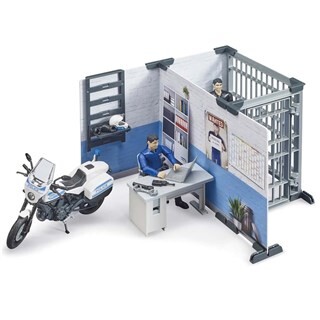 Image of Bruder 062732 - Politiebureau Met Politie Motor 1:16