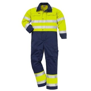 Image of Fristads Hi-Vis Overall 8601 Geel/Marine Maat M