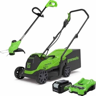 Image of Greenworks GD24LM33LT25K4 24 V Accu Grasmaaier - Met Accu en Lader