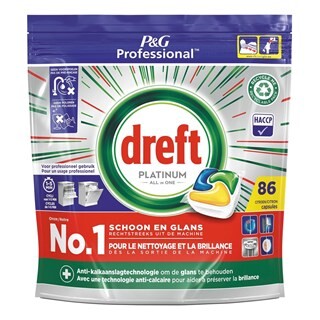 Image of Dreft Platinum Vaatwastabletten 86 capsules All-in-one Citroen