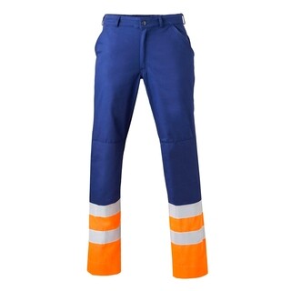 Image of HaVeP Werkbroek High Visibility 8397 Marine/Fluor oranje Maat 46