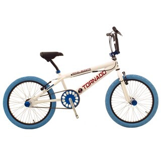 Image of Tornado Freestyle bike lux glimmend wit (d.blauwe banden)