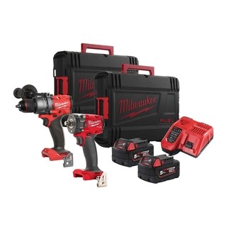 Image of Milwaukee M18  Powerpack set M18FPD3 + M18FIW2F12 + 2 accu's 5 Ah+ lader