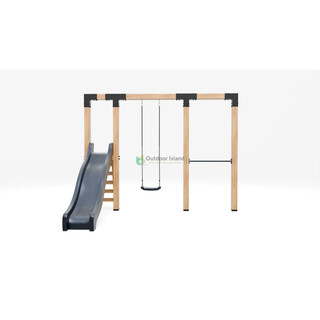 Image of Premium Schommel Dommel 300 CM Antraciet Duikelstang + Antraciet Glijbaan