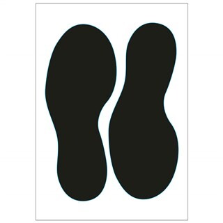 Image of Pickup Vloersticker Voetstappen Zwart Gelamineerd 25 CM