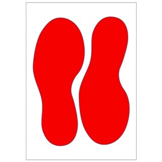 Image of Pickup Vloersticker Voetstappen Rood Gelamineerd 25 CM