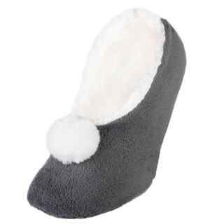 Image of Homesocks Homeshoe Met Pompom Grijs Maat 35-38