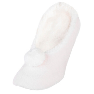 Image of Homesocks Homeshoe Met Pompom Creme Wit Maat 35-38