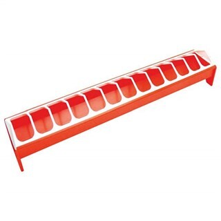 Image of Voedertrog Kippen Plastic Rood 75 x 12 CM