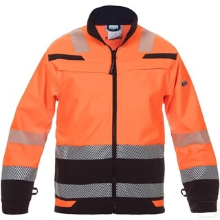 Image of Hydrowear Softshell Jack Telford Hi-Vis Oranje/Zwart - maat XL