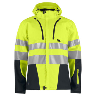 Image of Projob Softshell Jas 6419 HV Geel/Zwart XS