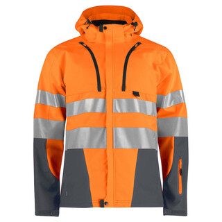 Image of Projob Softshell Jas 6419 HV Oranje/Grijs L