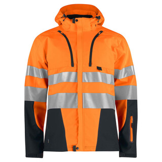 Image of Projob Softshell Jas 6419 HV Oranje/Zwart XS