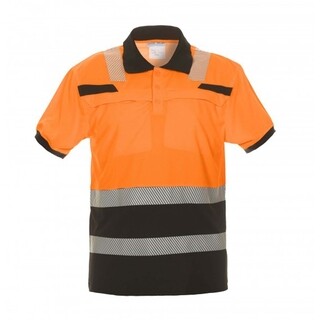 Image of Hydrowear Polo Shirt Thorne Trendy Hi-Vis Oranje/Zwart - XXL