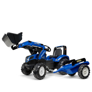 Image of Falk New Holland T8 Met Frontlader En Aanhanger