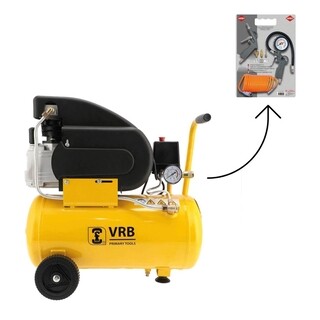 Image of VRB Compressor 24 liter - 8 Bar 1.5 PK - 1.1 KW + Accessoire set