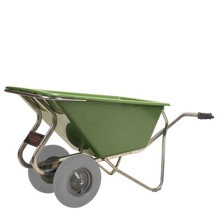 Image of Matador Kruiwagen Noka 160ltr - Alu Frame - 2 Antilek Wielen - 6,5mm PP Bak Groen