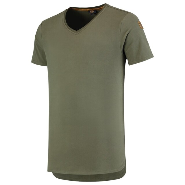 Product image 1 of Tricorp T-Shirt Premium 104003 180gr Slim Fit V-Hals Army Maat L
