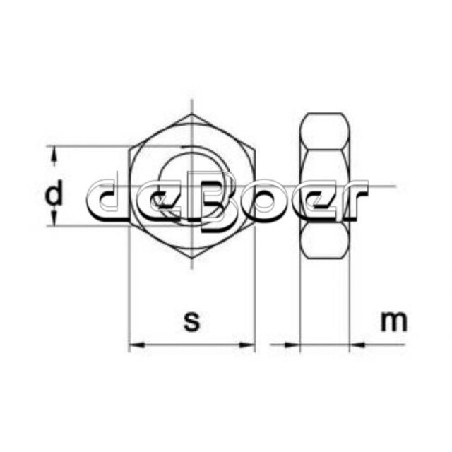 Product image 1 of Moer Zeskant Din 934 8 Therm.verzinkt Iso Passend M 16