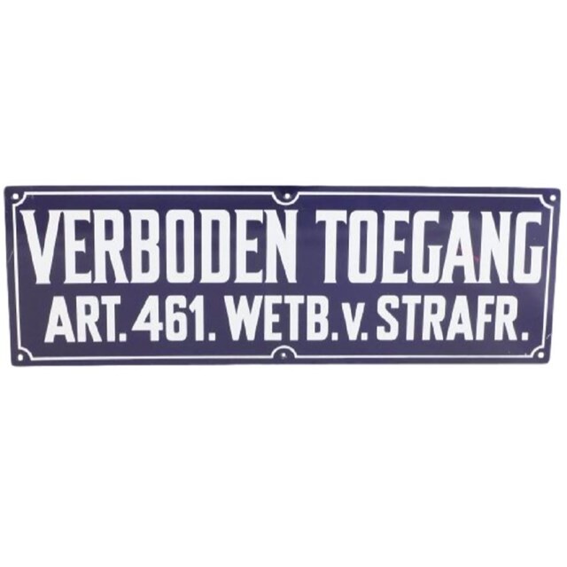 Product image 1 of Bord Verboden Toegang 35 x 12 Cm - Metaal