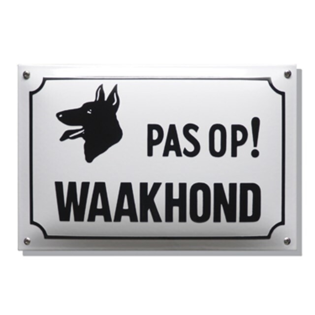 Product image 1 of Kunststof Bord Pas Op Waakhond - 20 x 28 Cm