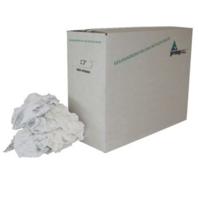 Product image 1 of Poetsdoek Tricot wit Gewassen 9 Kg Doos