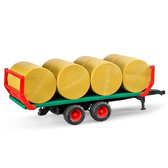 Product image 1 of Bruder 02220 - Balentransporter Met 8 Ronde Hooibalen 1:16