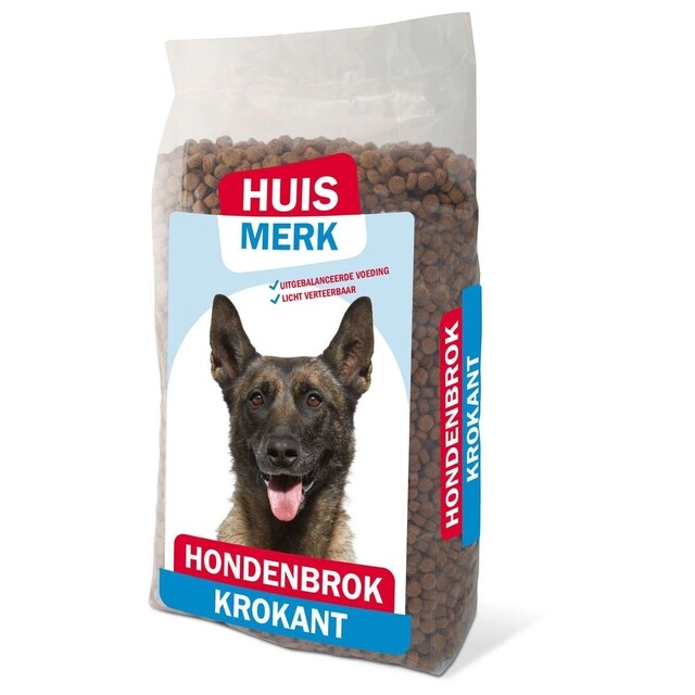 Product image 1 of Huismerk Krokant Hondenvoer Adult Groeten,Vlees - 10 kg